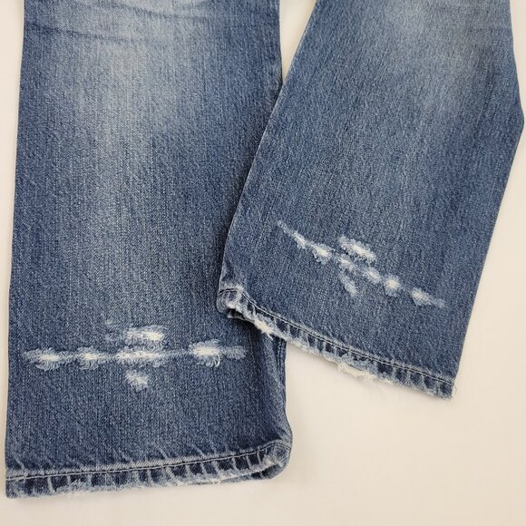 AG Isabelle High Rise Straight Crop Distressed Torn Jean in Wind Worn - Picture 6 of 9